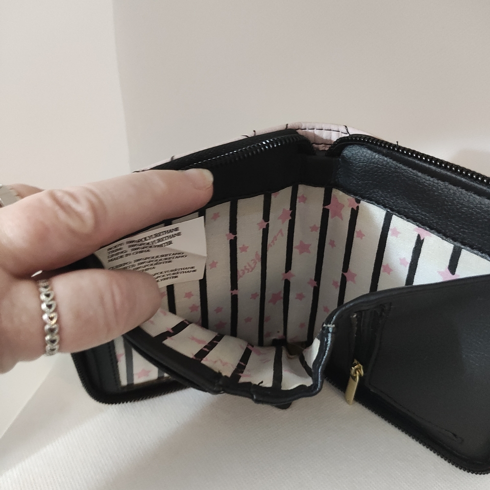 Betsey Johnson Pink and Black Cat Wallet - Picture 5 of 8